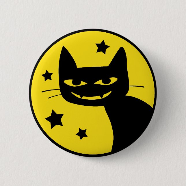 Gespenstische Katze Button (Vorderseite)