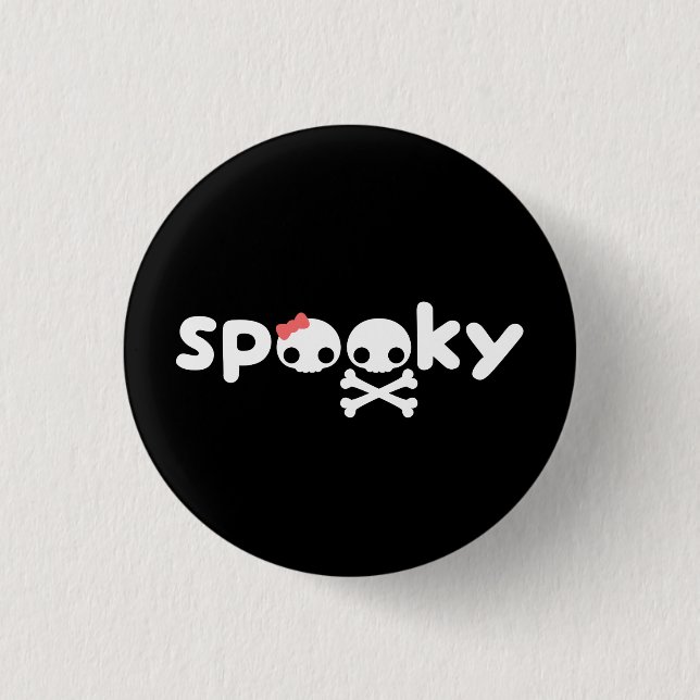 Gespenstische Schädel Button (Vorderseite)