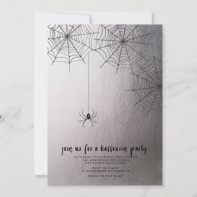 GESPENSTISCHE SPINNE Halloween-Partyeinladung Einladung (Vorderseite)