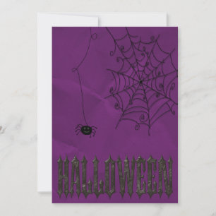 Gespenstische Spinnen u. Spinnennetze Halloween Einladung