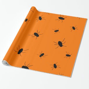 Gespenstische Wanzen Halloweens orange Geschenkpapier