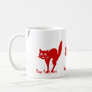 gespenstischer blutroter Katzenhalloween-Spaß Kaffeetasse