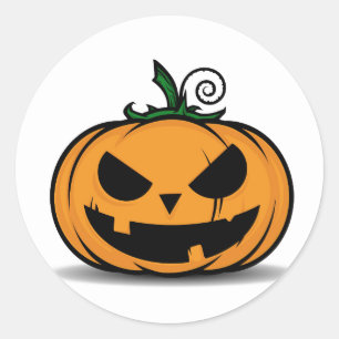 Gespenstischer Halloween-Kürbis Runder Aufkleber