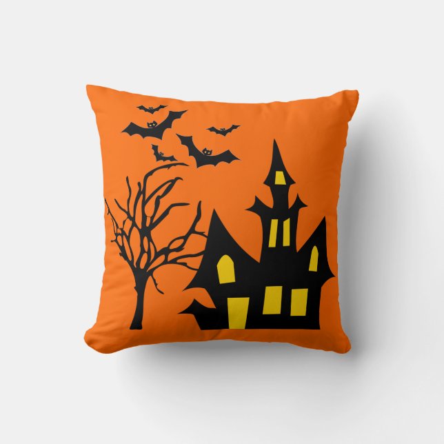 Gespenstischer Halloween-Nachtlit-Spuk Kissen (Vorderseite)