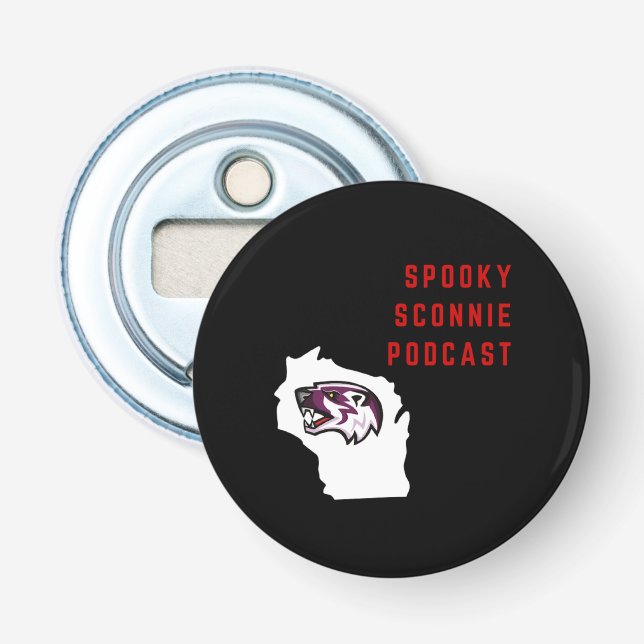 Gespenstischer Sconnie Podcast Popper Flaschenöffner (Vorderseite)