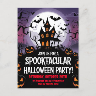 Gespenstisches Design für Spuk Halloween-Party Postkarte