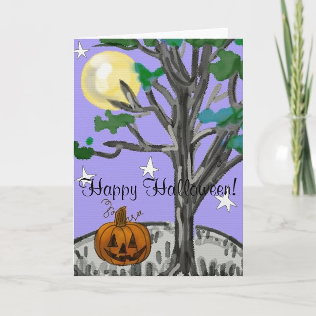 Gespenstisches glückliches Halloween Karte (Vorderseite)