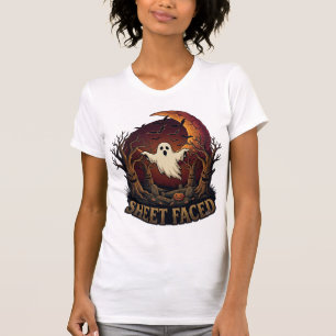 Gespenstisches Halloween Geist Bäume Mond_1 T-Shirt