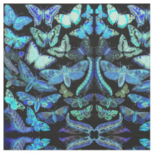 Gespenstisches Schmetterlings-Motten-blaues Stoff