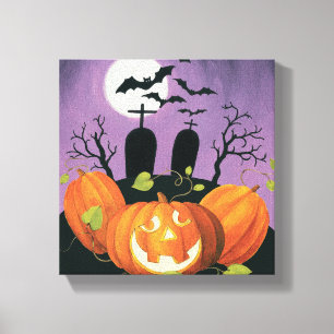 Gespenstisches Spuk Haus Halloweens Leinwanddruck