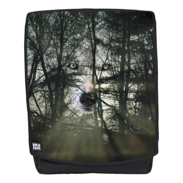 Gespenstisches Wolfgesicht Rucksack (Vorderseite)