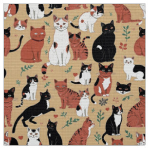 Gespielte Katzen im Hintergrund Stoff