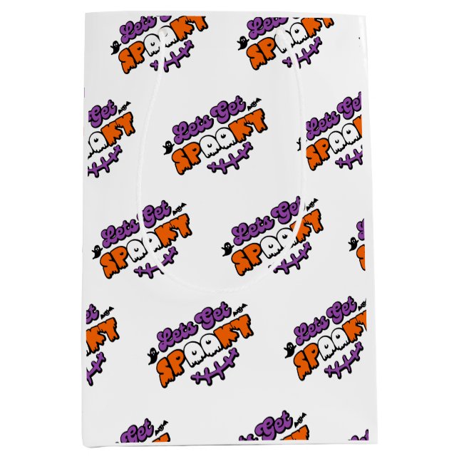 Gespitzte Halloween-Gemälde Lasst uns verwöhnt wer Mittlere Geschenktüte (Vorderseite)