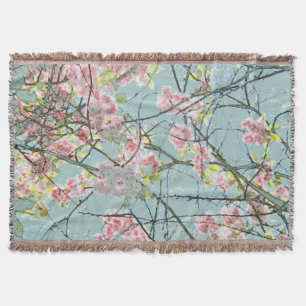 Gesponnene Wurfs-Decken-japanische Kirschblüte Decke