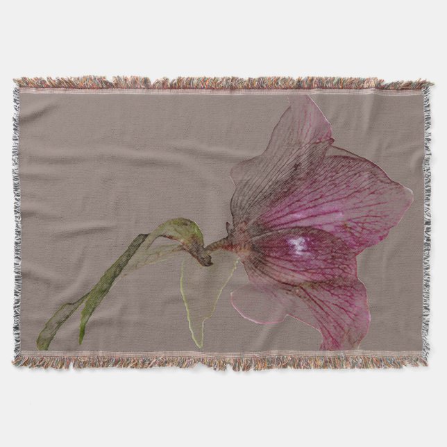 Gesponnener Throw-Decken-Blumen-EntwurfHellebore Decke (Vorderseite)