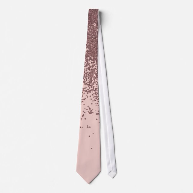 Gesprenkelter Rosen-GoldGlitzer erröten an Rosa Krawatte (Vorderseite)