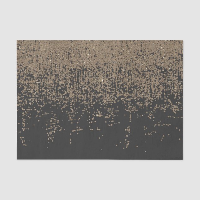 Gesprenkeltes GoldGlitzer-Schwarzes Ombre Seidenpapier (Vorderseite)
