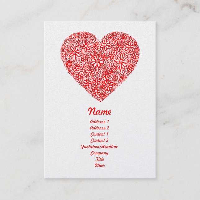 Gespritztes Herz - Gold - Vertikale Visitenkarte (Vorderseite)