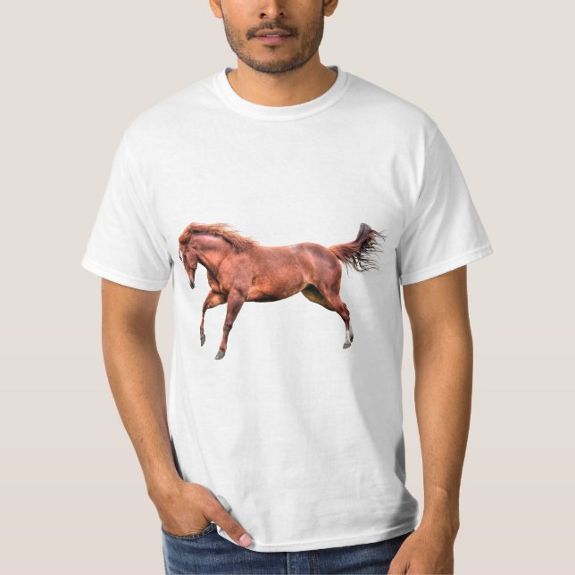 Gespürtes Red Dun Horning Cantering Playing T-Shirt (Vorderseite)