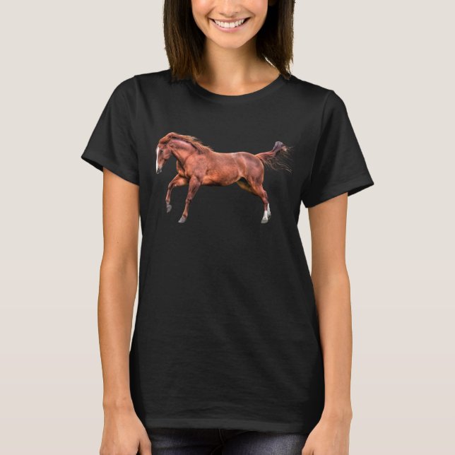 Gespürtes Red Dun Horning Cantering Playing T-Shirt (Vorderseite)