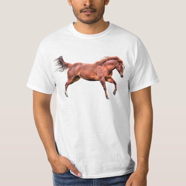 Gespürtes Red Dun Horning Cantering Playing T-Shirt (Vorderseite)