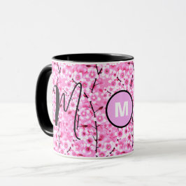 Gestaltbare Tasse | Rosa Bläschen Mit Monogramm Er