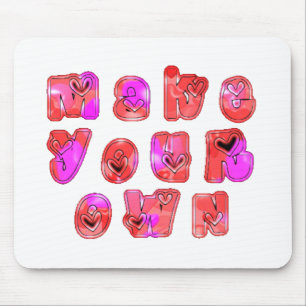 Gestalte Deinen eigenen Herzen Kunst Druck Design Mousepad