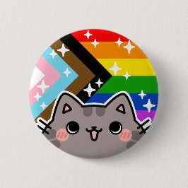 Gestalten POC LGBT-Flag-Katze Button