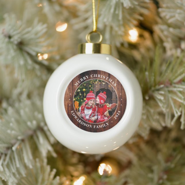 Gestalten Sie Ihr eigenes Foto - Weihnachten Keramik Kugel-Ornament (Baum)