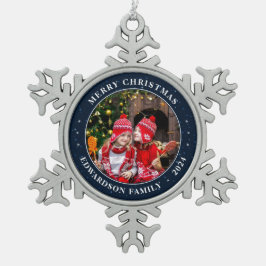 Gestalten Sie Ihr eigenes Foto - Weihnachten Schneeflocken Zinn-Ornament