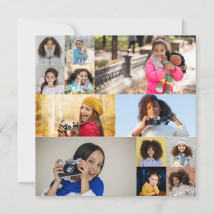 Gestalten Sie Ihre eigene Fotocollage mit 12 Fotos Feiertagskarte