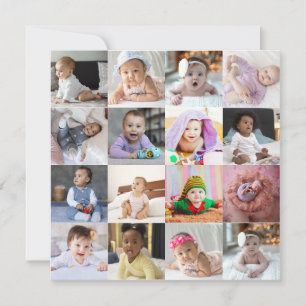 Gestalten Sie Ihre eigene Fotocollage mit 16 Fotos Karte