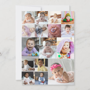 Gestalten Sie Ihre eigene Fotocollage mit 16 Fotos Mitteilungskarte