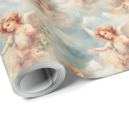 Gestalten Sie Ihre eigenen romantischen Engel & Bl Geschenkpapier