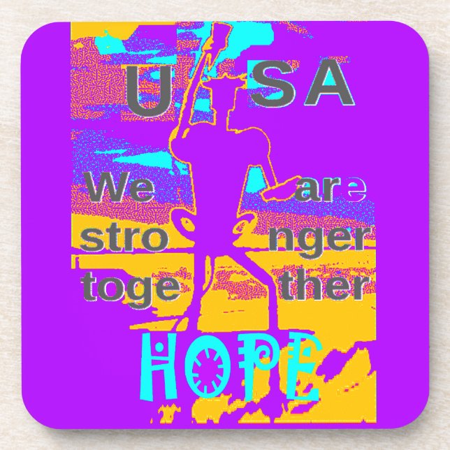 Gestalten Sie Ihre USA - hoffen wir gemeinsam Untersetzer (Vorderseite)