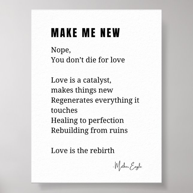 Gestalten Sie mir ein neues Poster zur Liebe (Vorne)