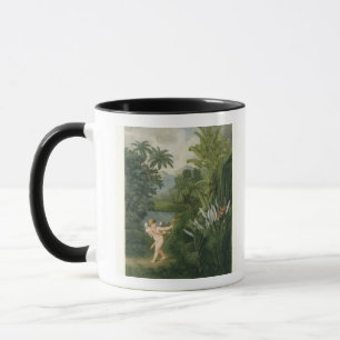 Gestalten Sie mit dem Amor landschaftlich, der Tasse