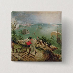 Gestalten Sie mit dem Fall von Ikarus, c.1555 Button