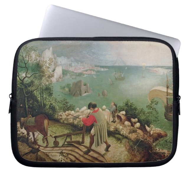Gestalten Sie mit dem Fall von Ikarus, c.1555 Laptopschutzhülle (Vorderseite)
