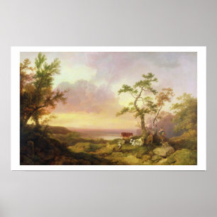 Gestalten Sie mit Vieh und Bauer, c.1781 Poster