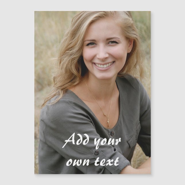 Gestaltet. Foto und Text. Magneteinladung (Vorderseite)