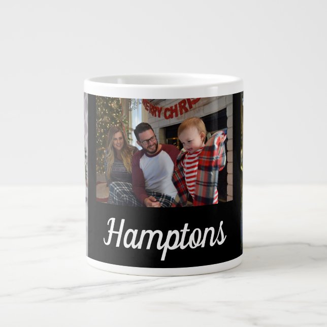 Gestaltet. Fotos der Familie. Jumbo-Tasse (Vorderseite)