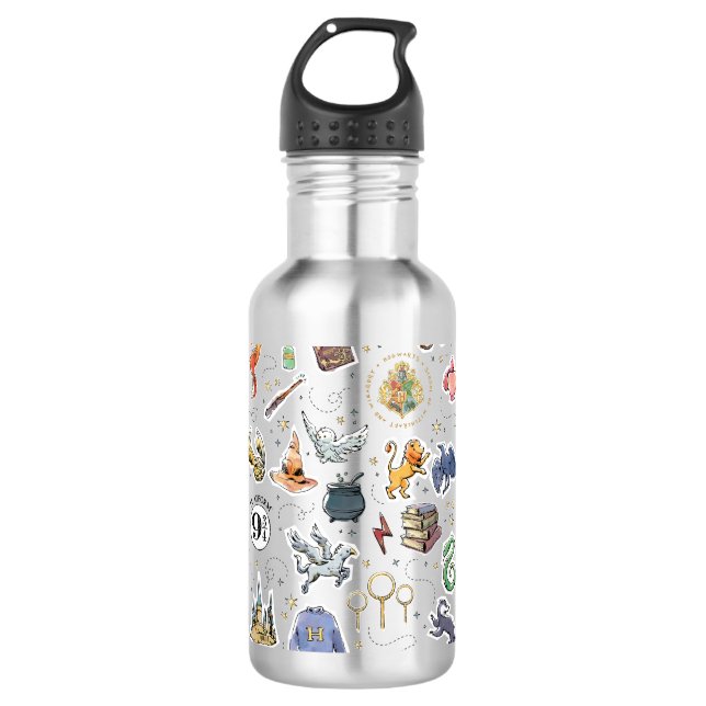 Gestaltet | HARRY POTTER™ Icons Edelstahlflasche (Vorderseite)