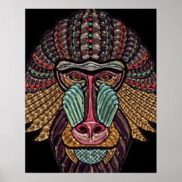 Gestaltete Glas-Babys aus afrikanischer Tierkunst Poster