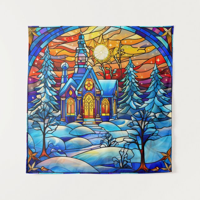 Gestaltete Glaskirchenkleppchen Wandteppich (Vorderseite)