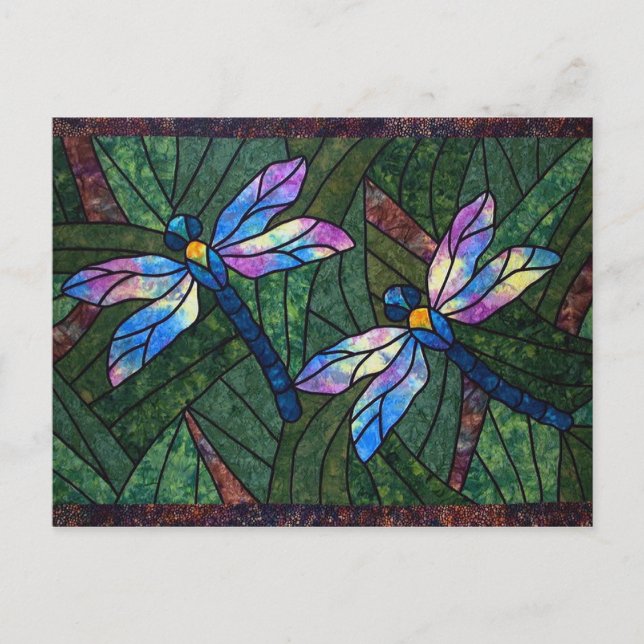 Gestaltete Glass-Dragonfis Postkarte (Vorderseite)