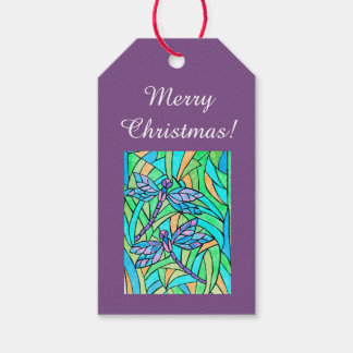 Gestaltete Glass Dragonfly-Giftmarken Geschenkanhänger