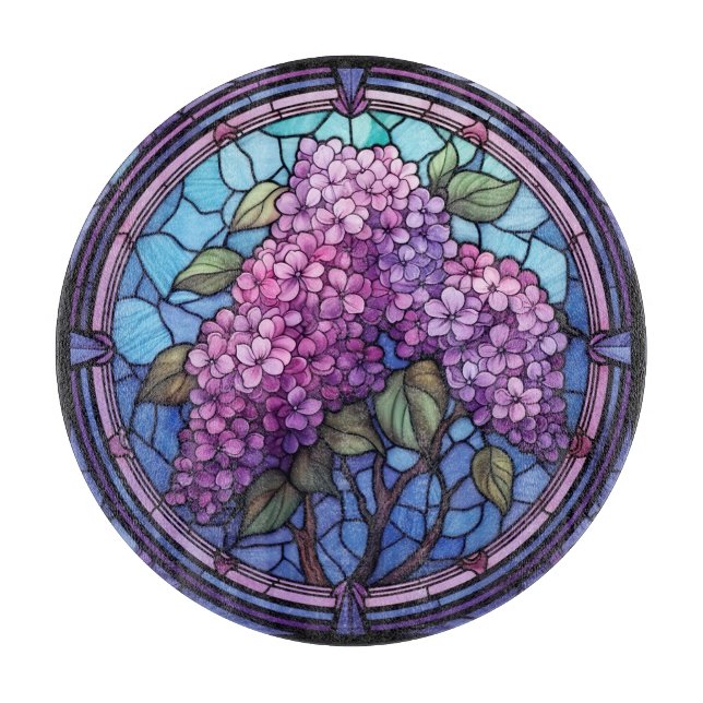 Gestaltete Glass Lilac Blüten Schneidebrett (Vorderseite)