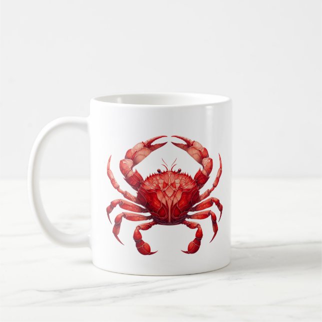 Gestaltete Glass Red Crab Kaffeetasse (Links)