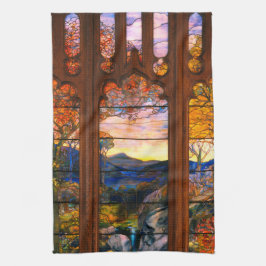 Gestaltete Glastiffan Viktorianisch braun blau Geschirrtuch